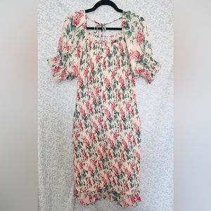 NWOT Ivy City Co Isla Floral Smocked Midi Dress Size Large